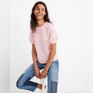 Madewell Puff Sleeve Tee Classic Minimalist Boho Preppy Cottage Size XS